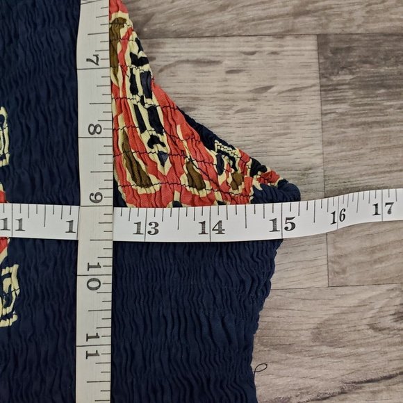 Fata Morgana Dress Womens Medium Navy Blue Maxi A Line Sleeveless African Print - Picture 11 of 12